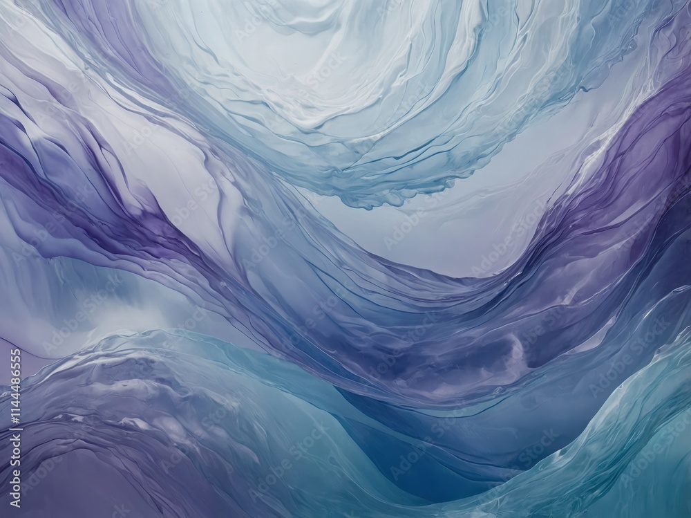 Abstract artwork featuring swirling blue and purple waves with a fluid appearance, evoking a sense of tranquility and depth Abstract artwork featuring swirling blue and purple waves with a fluid appearance, evoking a sense of tranquility and depth