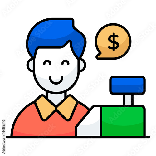 An icon design of salesman