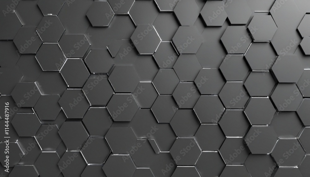 Hexagonal abstract metal background