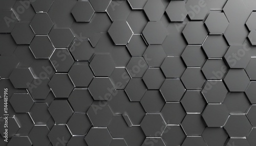 Hexagonal abstract metal background