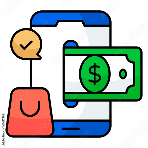 Premium design icon of mobile payment