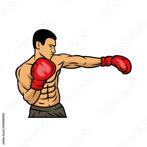 Boxer illustration isolated. Boxer with white background vector design