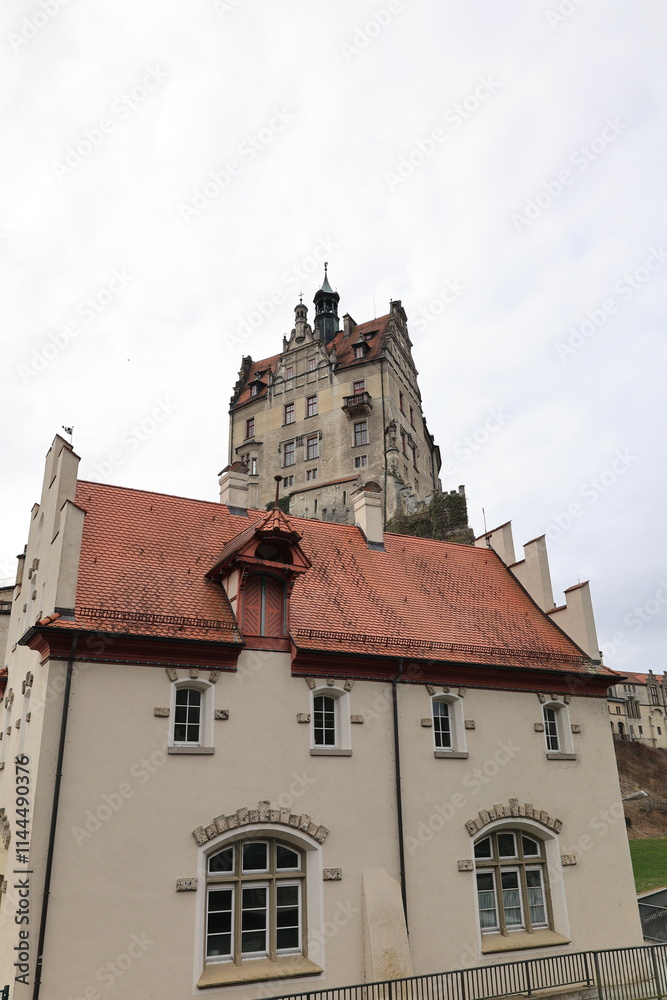 Fototapeta premium Blick in die Altstadt von Sigmaringen auf der Schwäbischen Alb 