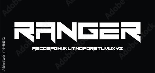 Abstract technology futuristic alphabet font. digital space typography vector illustration design