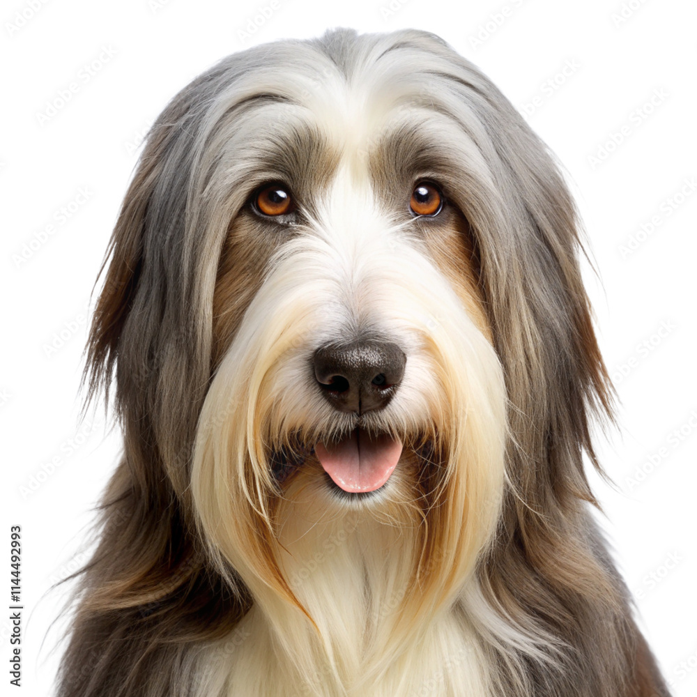 Bearded Collie portrait isolated on a transparent background PNG Bearded Collie portrait isolated on a transparent background PNG