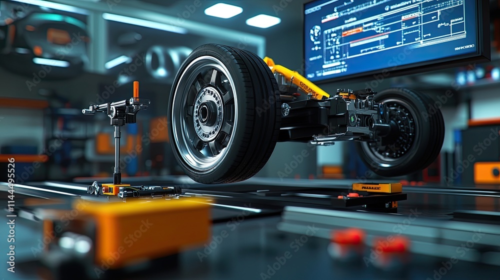 Fototapeta premium Precision Engineered: A Glimpse into the Future of Automotive Manufacturing