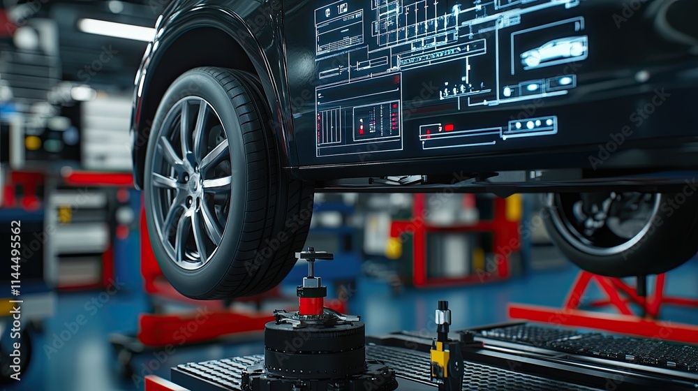 Fototapeta premium Precision Engineered: A Glimpse into the Future of Automotive Manufacturing
