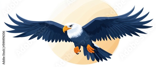 illustration of a bald eagle flying photo