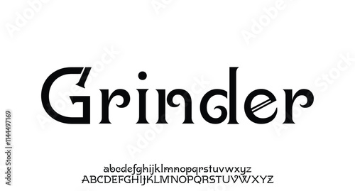 Sans serif font with vintage style typography. Alphabet vector font with Uppercase, lowercase, and number. Regular Bold font with uppercase dan lowercase variation.
