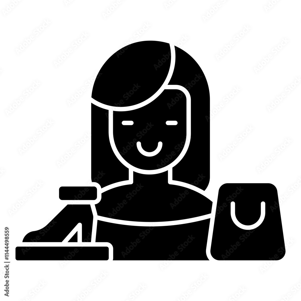 Creative design icon of shopping girl Creative design icon of shopping girl