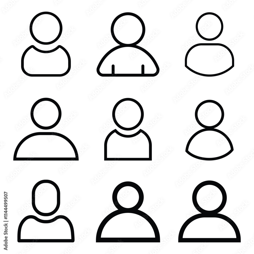 User profile icon set. Avatars related, pixel perfect, editable stroke, up scalable square line vector icon set. Profile, people silhouette, person, avatar, sign up button vector collection. User profile icon set. Avatars related, pixel perfect, editable stroke, up scalable square line vector icon set. Profile, people silhouette, person, avatar, sign up button vector collection.
