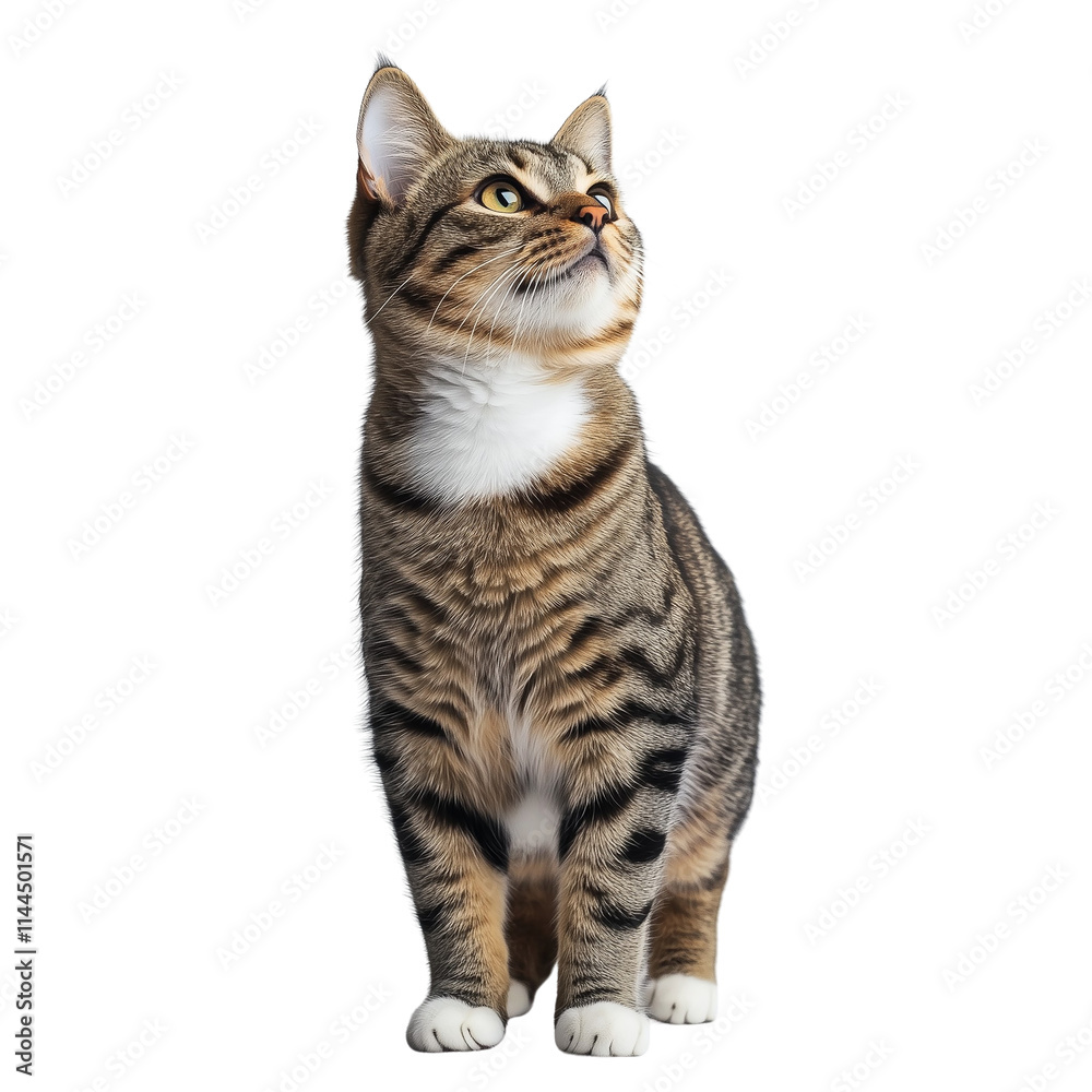Obraz premium Adorable cat isolated on a transparent background, perfect for pet-themed designs, digital art, and creative projects