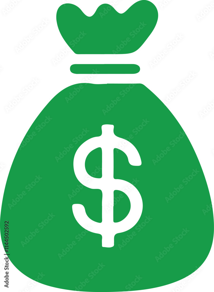 Money bag icon in flat style. Moneybag vector illustration on isolated background. Money bag icon in flat style. Moneybag vector illustration on isolated background.