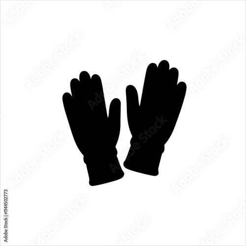 Black gloves silhouette vector design.