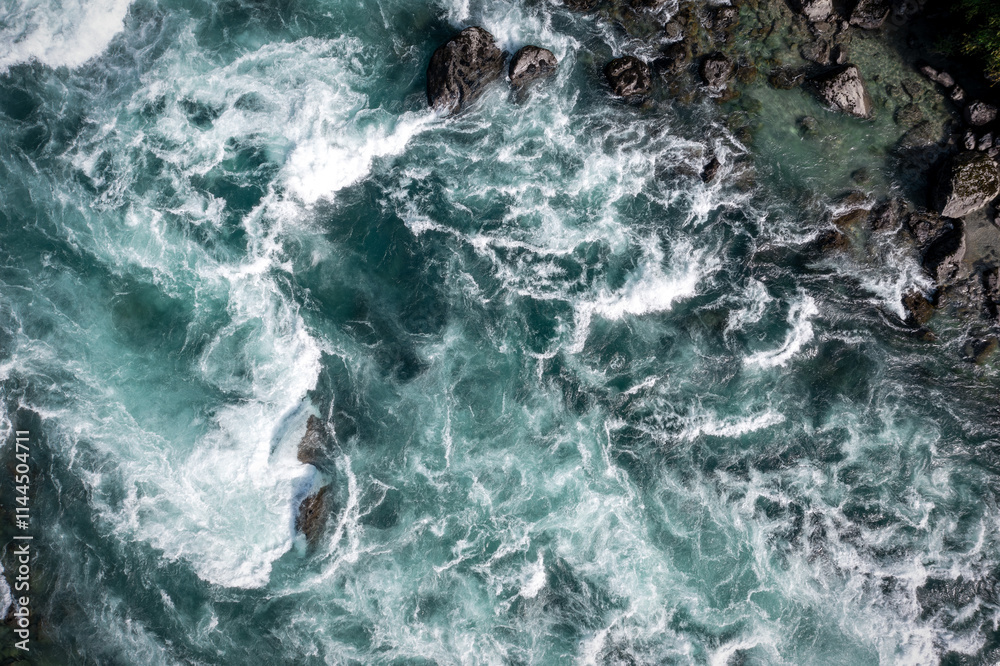 Whitewater top down from drone