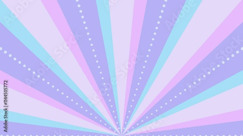 Loop video of rotating 4-color half sunburst and dot lines (dreamy)