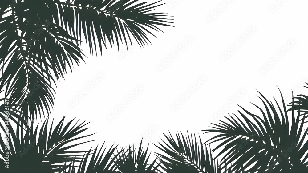 Coconut tree silhouette border Coconut tree silhouette border