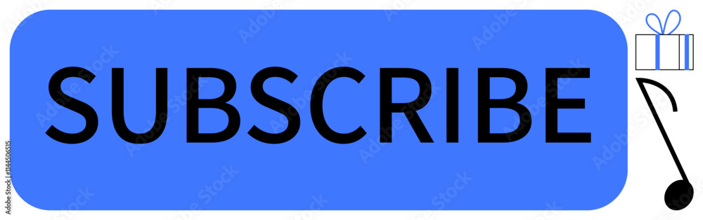 Bold blue Subscribe button with gift box and notification icon. Ideal for email signups, online newsletters, service promotions, website subscriptions, digital marketing, user engagements, brand Bold blue Subscribe button with gift box and notification icon. Ideal for email signups, online newsletters, service promotions, website subscriptions, digital marketing, user engagements, brand