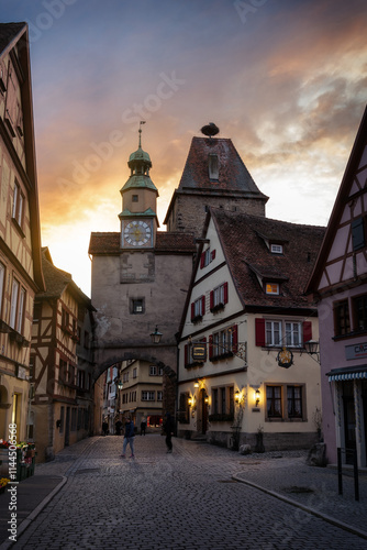 Obraz na płótnie Rothenburg ob der Tauber in Bavaria, Germany w salonie