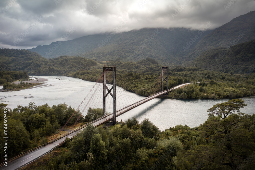 Road into Foggy Mountains in Southern Chile
