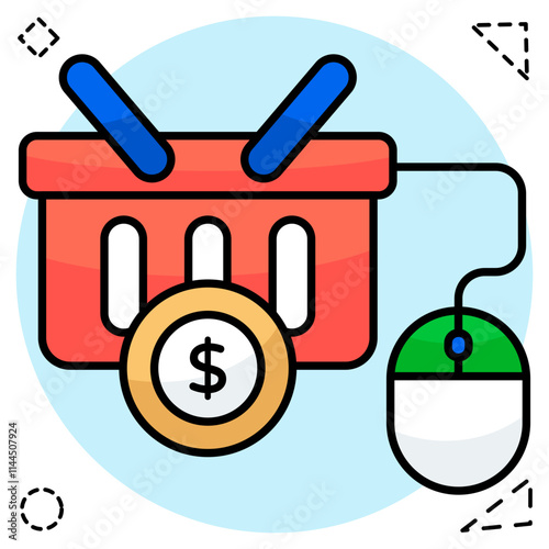 Creative design icon of digital shopping