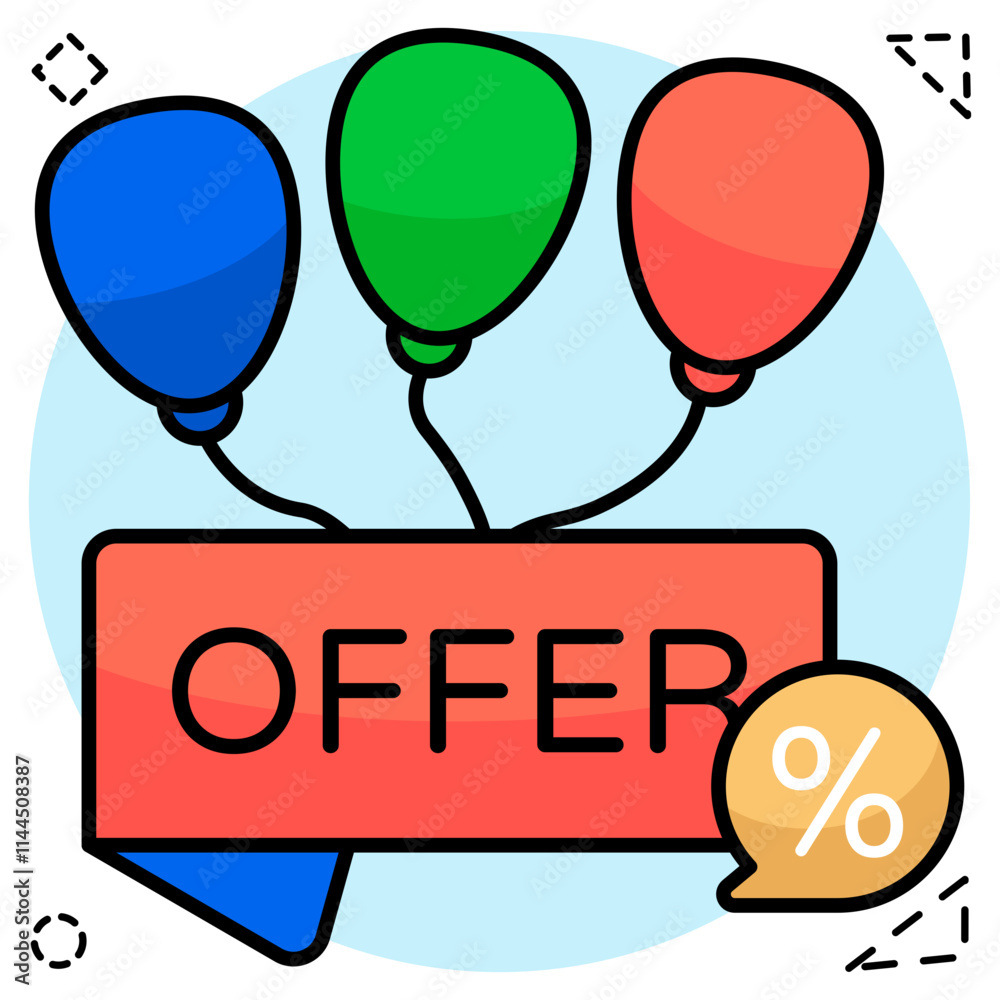 Creative design icon of offer balloons Creative design icon of offer balloons