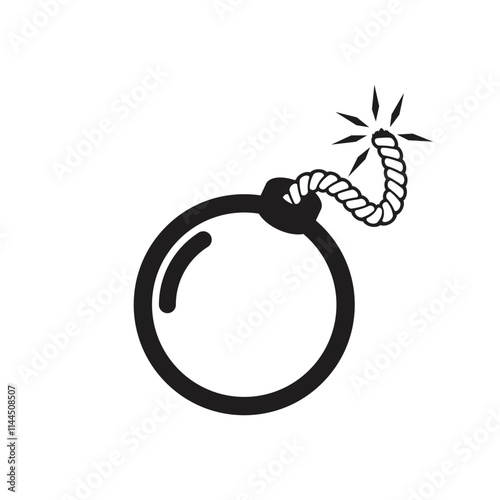 Simple Bomb icon vector illustration on a White background. Flat design style. vector bomb icon, bomb icon. bomb icons and symbols.
