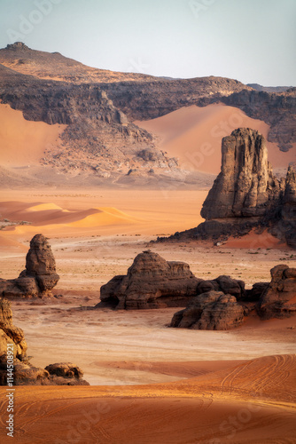 Obraz na płótnie Sahara Desert Tadrart Rouge in Southern Algeria w salonie
