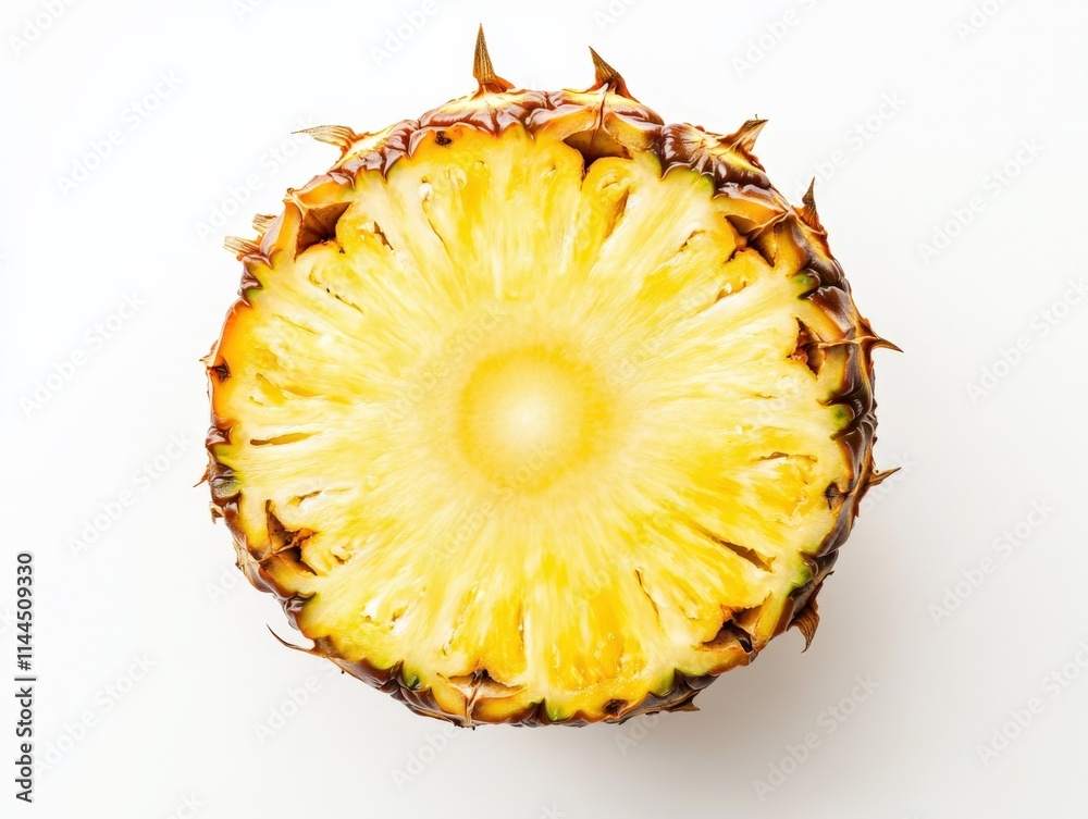 a sliced pineapple on a white background a sliced pineapple on a white background