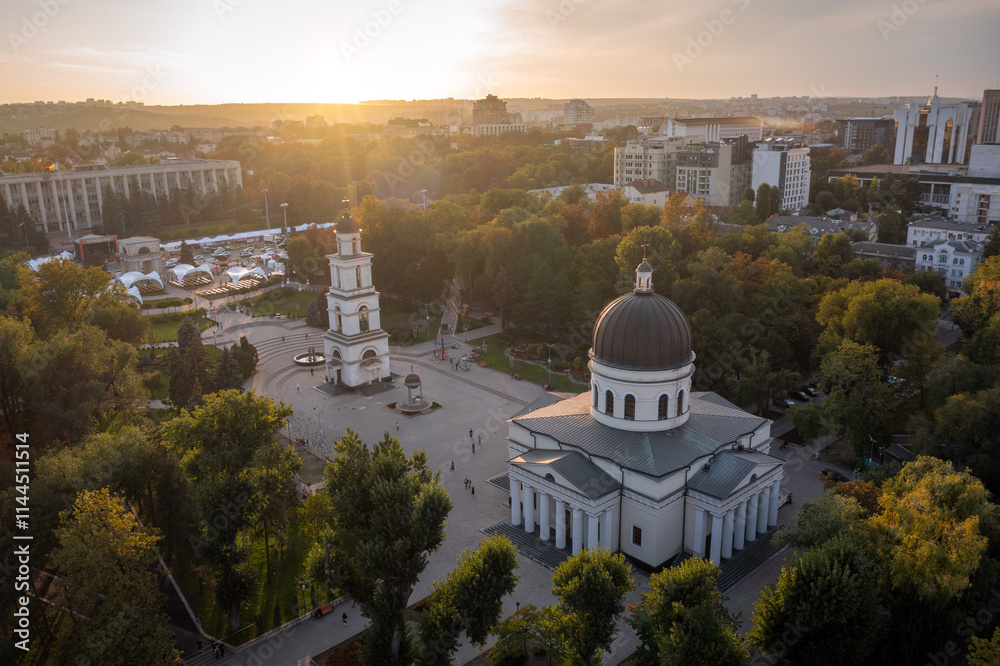 Chisinau Capital of Moldova during Sunset, October 2023