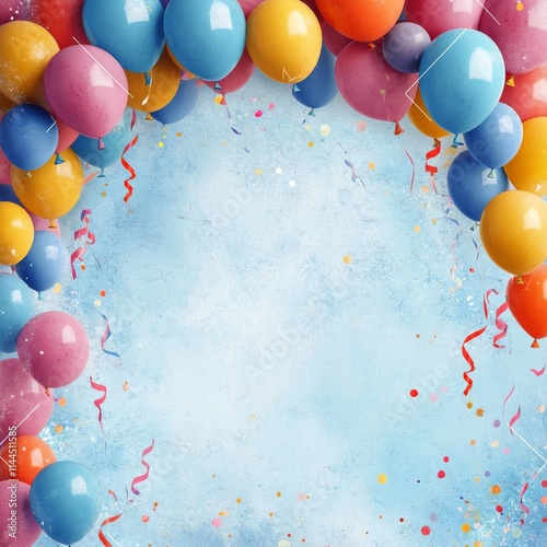 Colorful balloons and streamers create a festive atmosphere for a celebration...