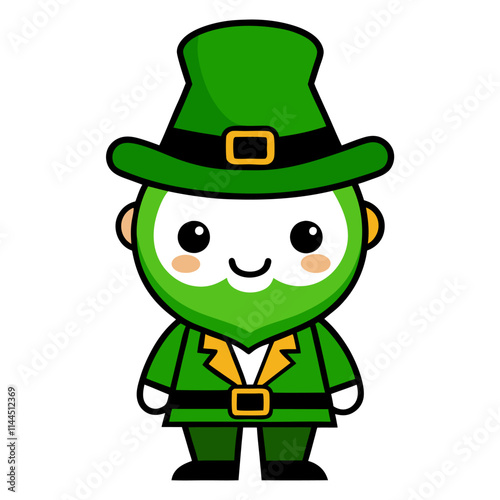 st patricks day leprechaun cartoon character vector icon in green costume. Ireland leprechaun cartoon vector art.