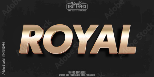 Royal editable text effect, customizable metallic and gold 3d font style