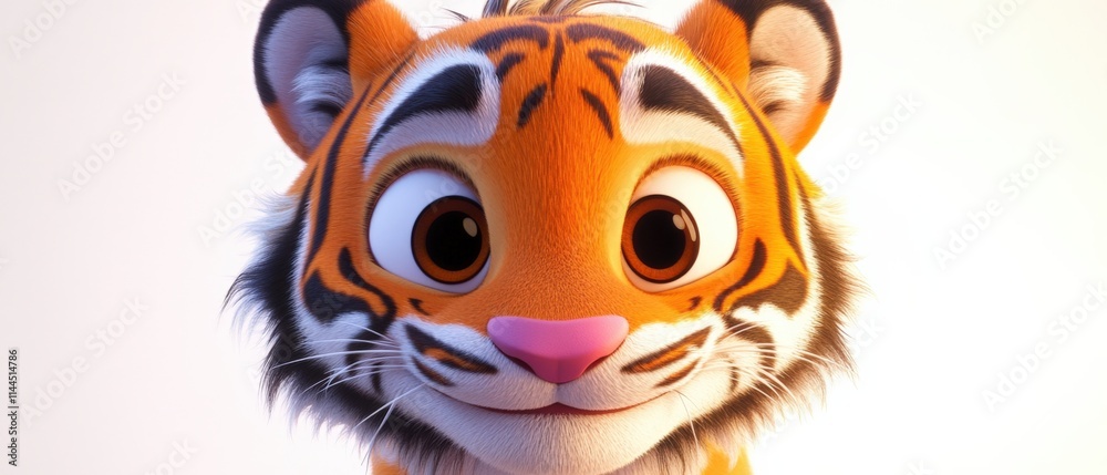 Fototapeta premium close up of a cartoon tiger face