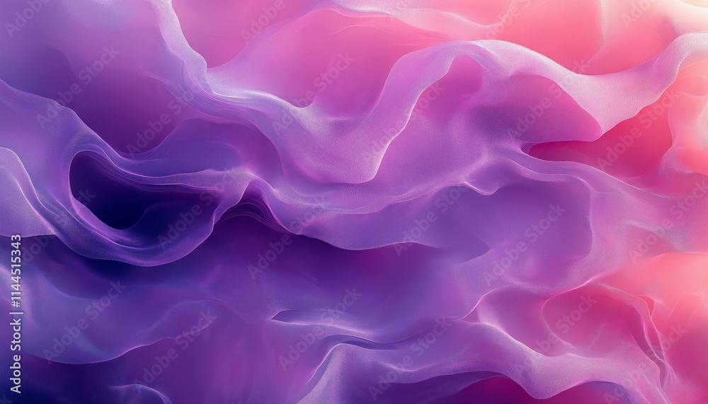 Obraz premium Dreamy Pastel Swirls Abstract Pink and Purple Gradient Background Design
