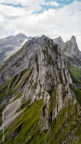 Obraz na płótnie Fälensee and Saxer Lücke in Switzerland w salonie