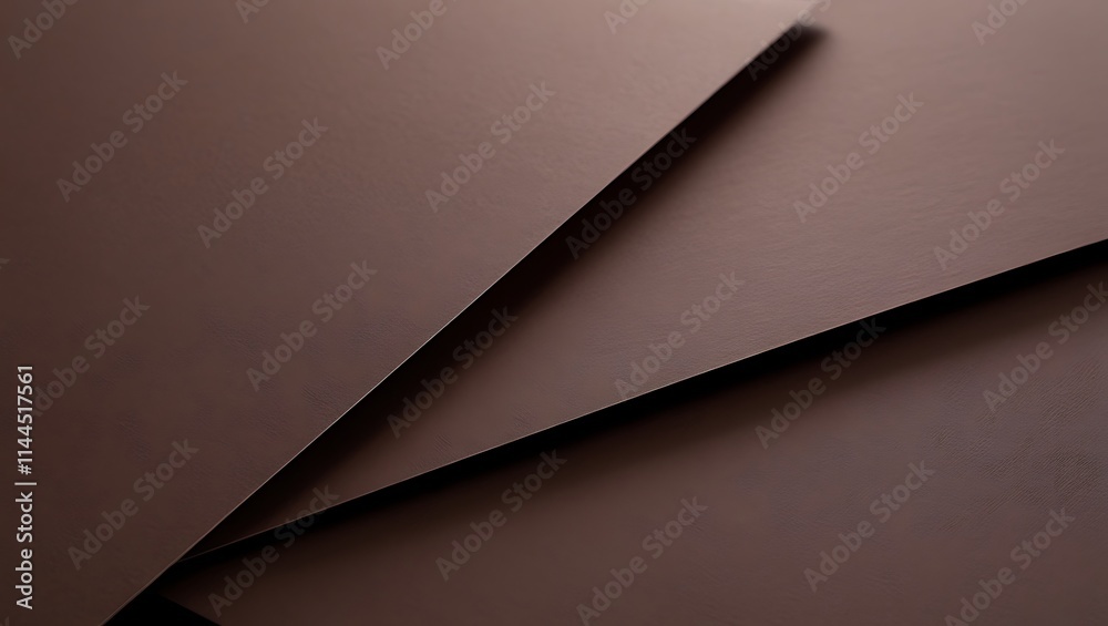 Pattern of overlapping paper sheets in overlapping sheets of dark brown textured paper, showcasing a smooth yet subtly rough surface, with a slight overlapping edge that creates a hard-edged fold line Pattern of overlapping paper sheets in overlapping sheets of dark brown textured paper, showcasing a smooth yet subtly rough surface, with a slight overlapping edge that creates a hard-edged fold line