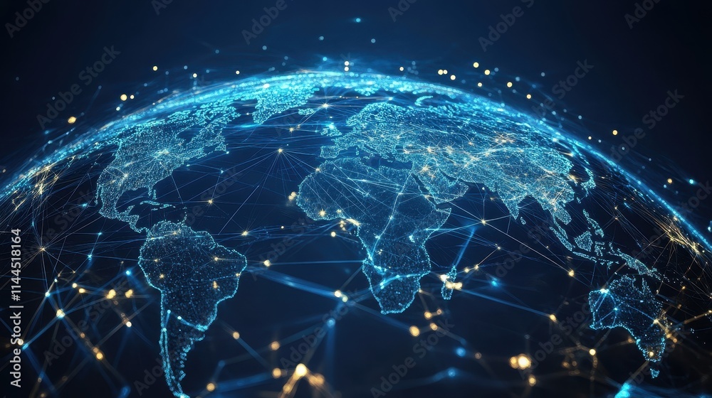 Global Network Connections Illuminated Earth. Global Network Connections Illuminated Earth.
