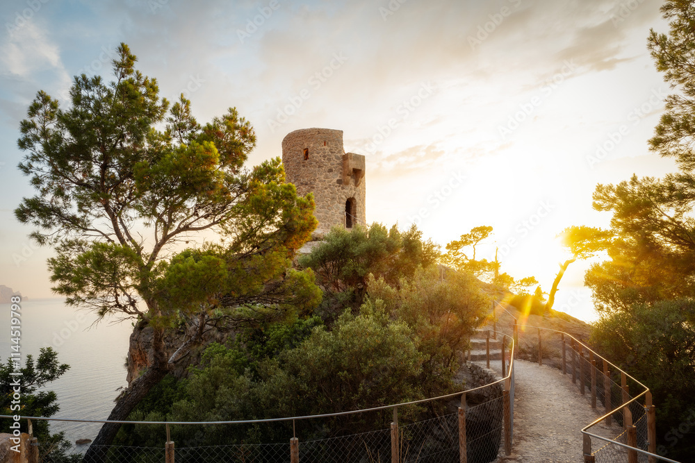 Verger Tower on the Majorca Coastline Spain