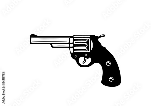 Gun icon, gun logo vector black on white background.