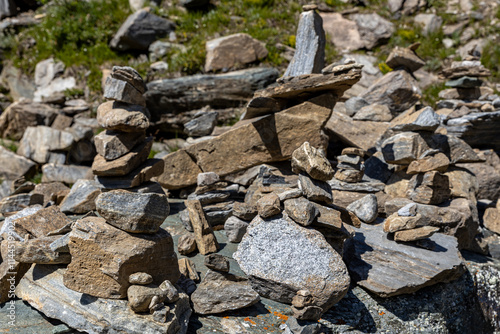 Natural granite cobblestones assembled into various shapes