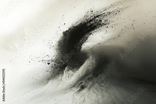 a black powder explosion with grey undertones photo