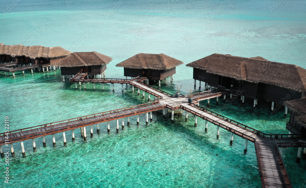 Luxury Hotel Bungalows over the Ocean, Maldives