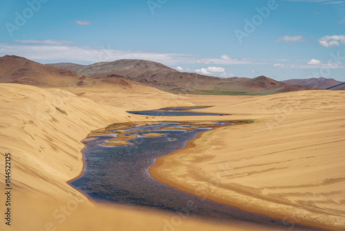 Obraz na płótnie Gobi Desert and Lakes in Central Mongolia w salonie