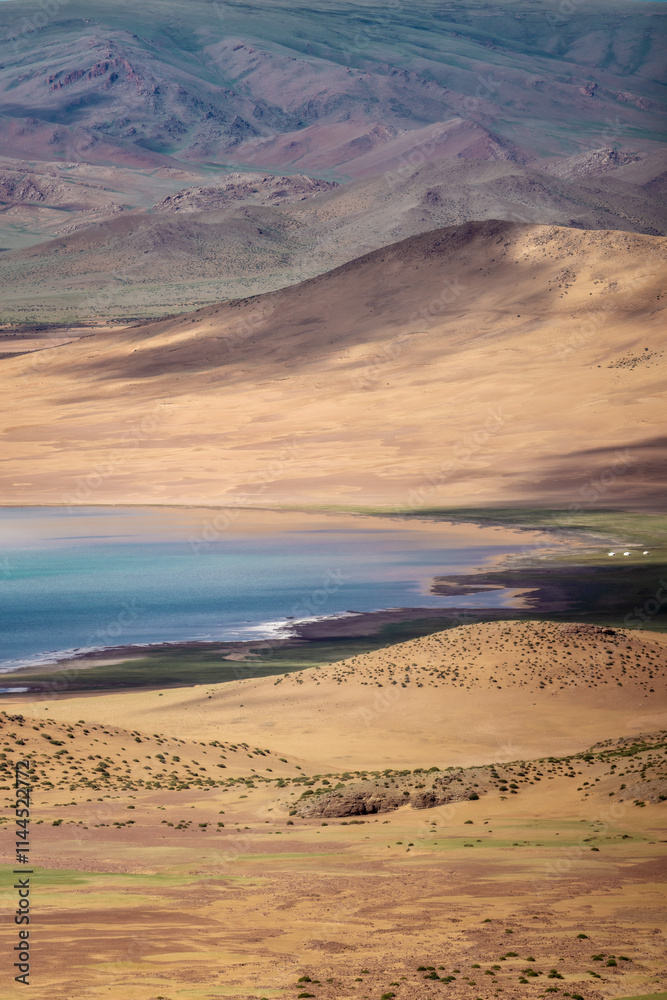 Gobi Desert and Lakes in Central Mongolia