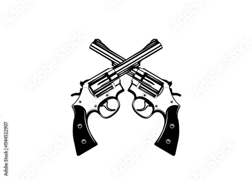 Cross Gun icon, gun logo vector black on white background.