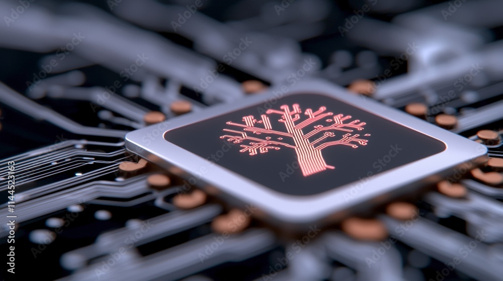 Tech Tree AI Data Circuit Board Microchip Innovation Tech Tree AI Data Circuit Board Microchip Innovation