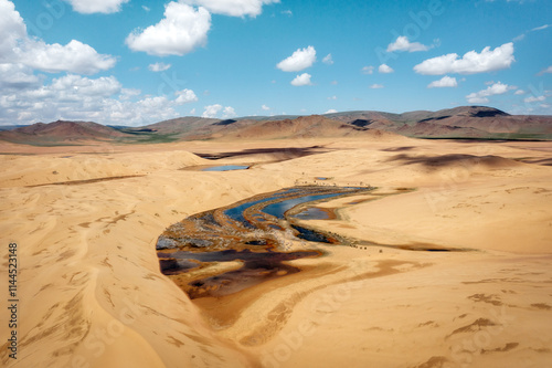 Obraz na płótnie Gobi Desert and Lakes in Central Mongolia w salonie