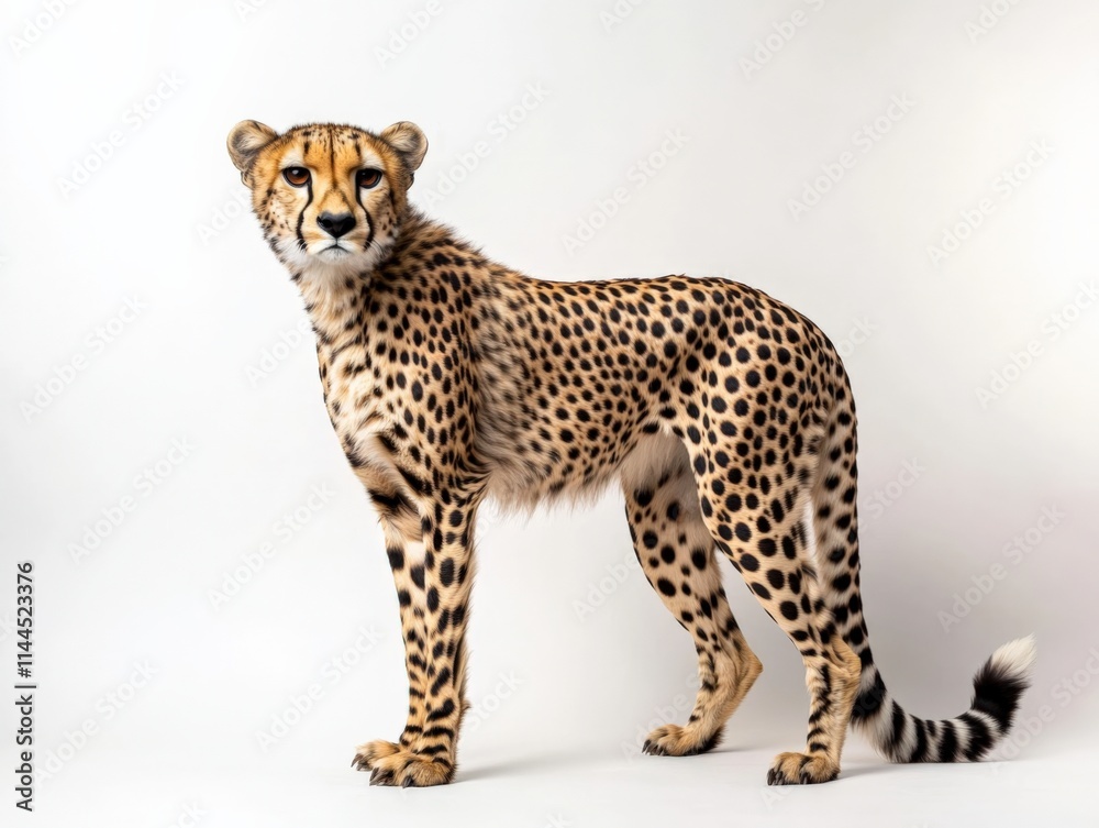 cheetah standing on a white background cheetah standing on a white background