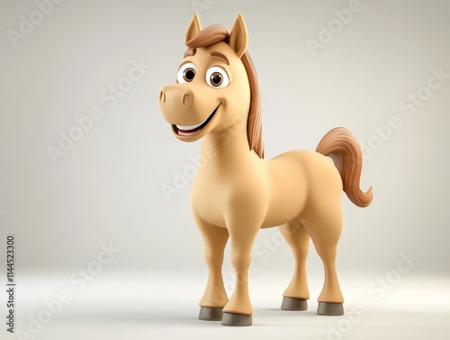 cartoon horse with brown mane and tail photo